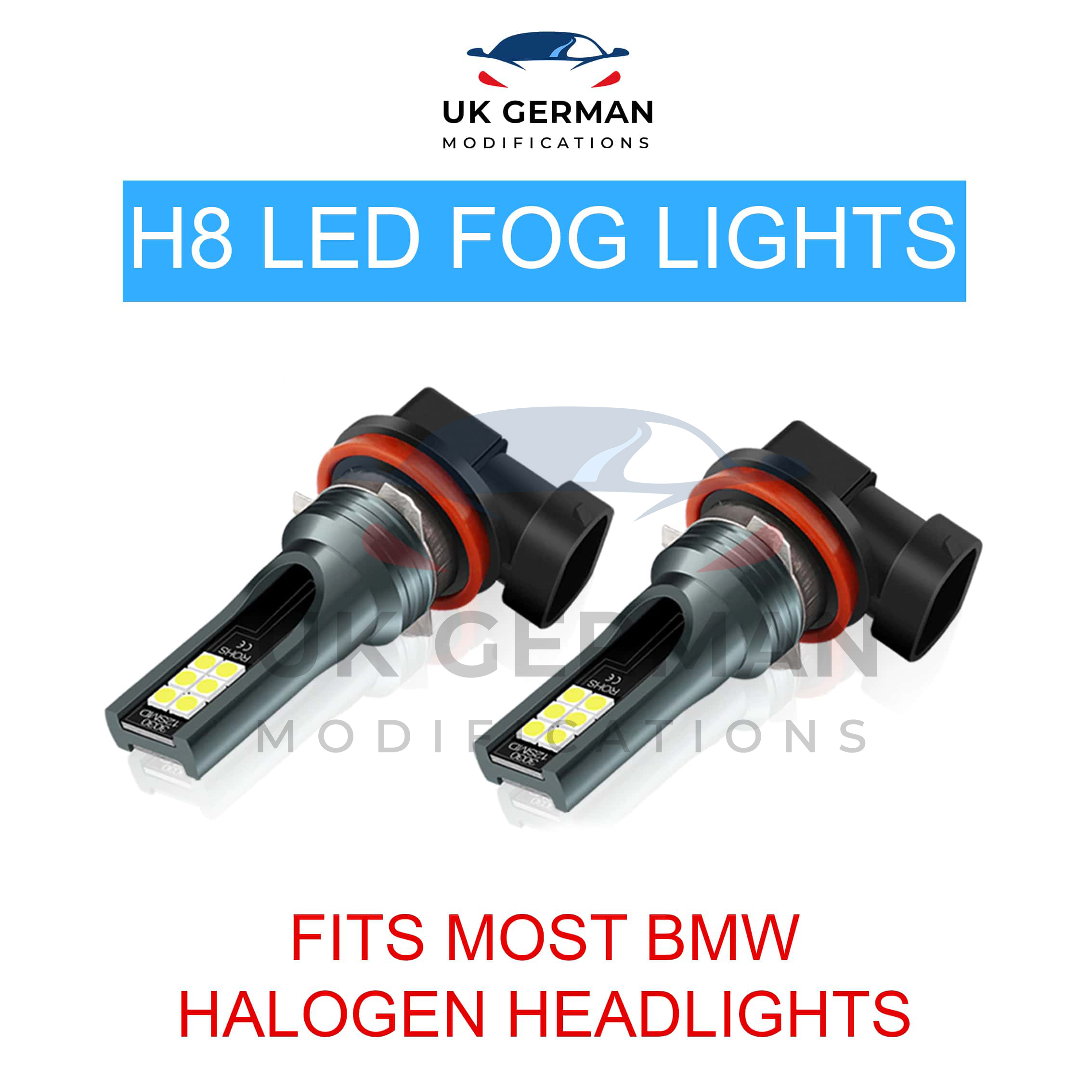 H8 LED 6000K Light Bulbs  Fog Light Bulbs » UK GERMAN